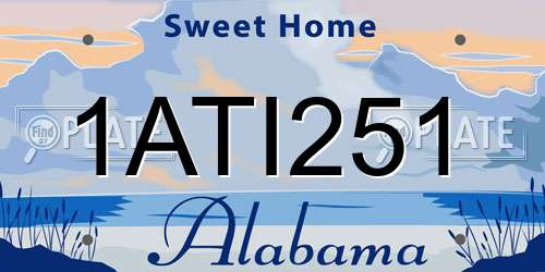1ATI251 Alabama License Plate