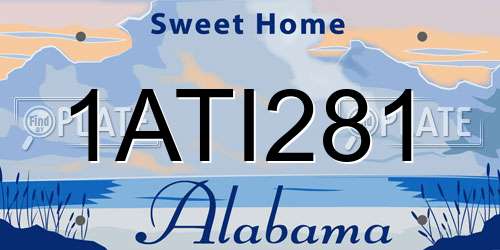 1ATI281 Alabama License Plate