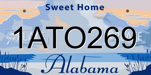 1ATO269 Alabama License Plate
