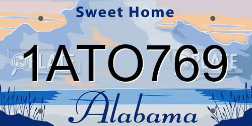 1ATO769 Alabama License Plate