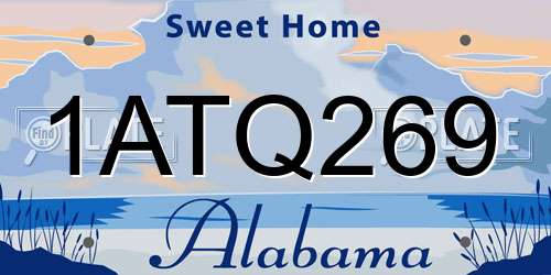 1ATQ269 Alabama License Plate