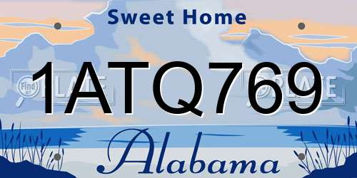 1ATQ769 Alabama License Plate