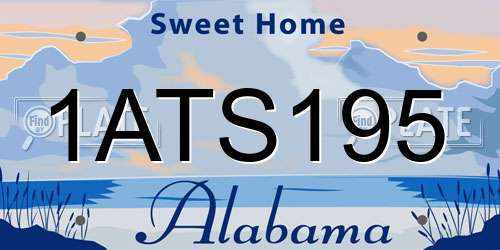 1ATS195 Alabama License Plate
