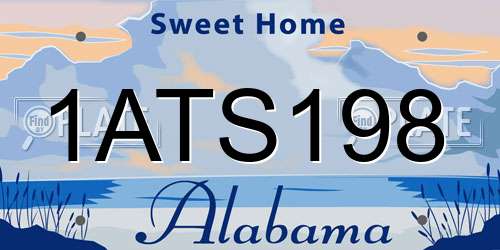 1ATS198 Alabama License Plate