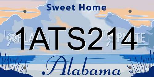 1ATS214 Alabama License Plate