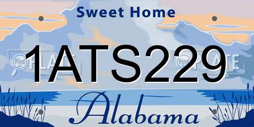 1ATS229 Alabama License Plate