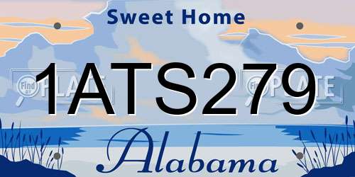 1ATS279 Alabama License Plate