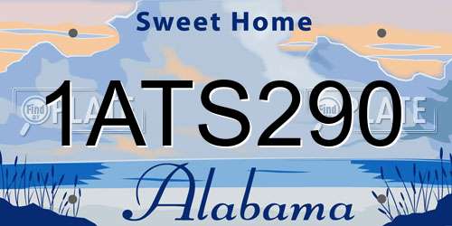 1ATS290 Alabama License Plate