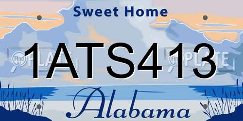 1ATS413 Alabama License Plate
