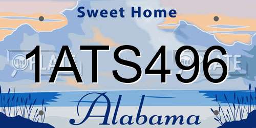 1ATS496 Alabama License Plate