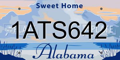 1ATS642 Alabama License Plate