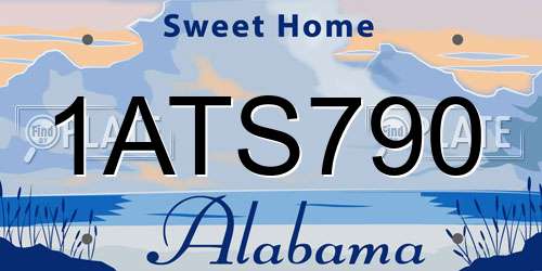 1ATS790 Alabama License Plate