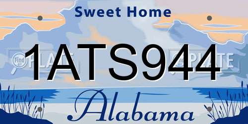 1ATS944 Alabama License Plate