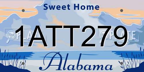 1ATT279 Alabama License Plate