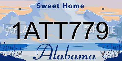 1ATT779 Alabama License Plate