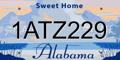1ATZ229 Alabama License Plate