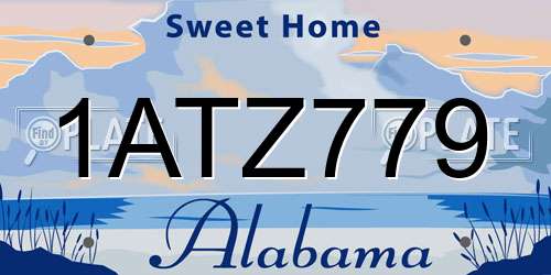 1ATZ779 Alabama License Plate
