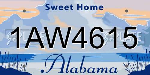 1AW4615 Alabama License Plate