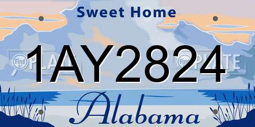 1AY2824 Alabama License Plate