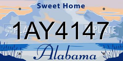 1AY4147 Alabama License Plate