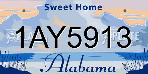 1AY5913 Alabama License Plate