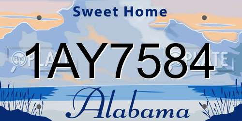 1AY7584 Alabama License Plate