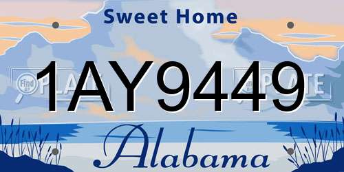 1AY9449 Alabama License Plate