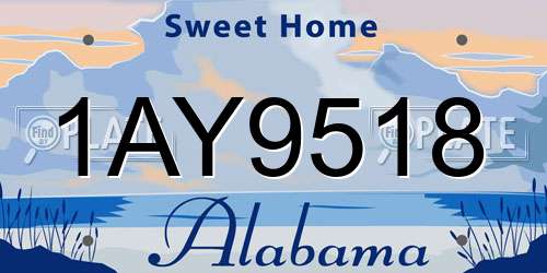1AY9518 Alabama License Plate