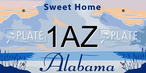1AZ Alabama License Plate