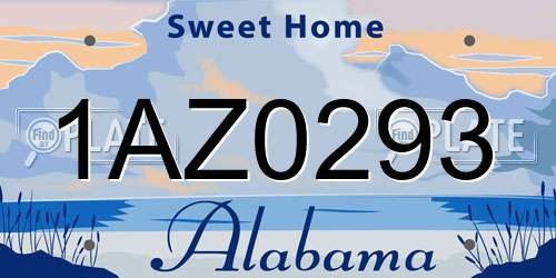 1AZ0293 Alabama License Plate