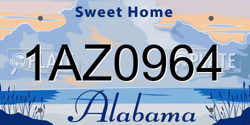 1AZ0964 Alabama License Plate
