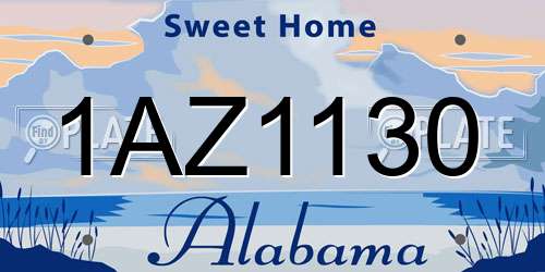 1AZ1130 Alabama License Plate