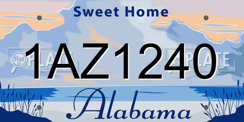 1AZ1240 Alabama License Plate