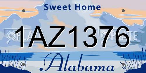 1AZ1376 Alabama License Plate