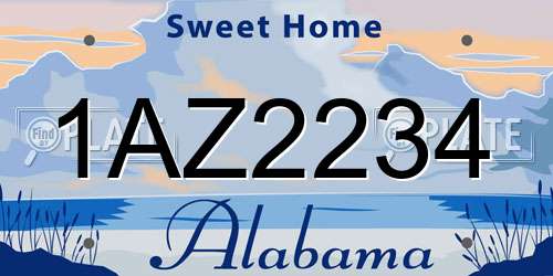1AZ2234 Alabama License Plate