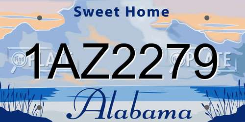 1AZ2279 Alabama License Plate