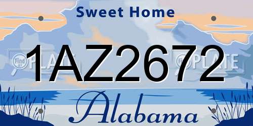 1AZ2672 Alabama License Plate