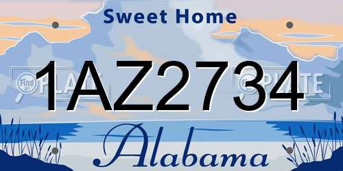 1AZ2734 Alabama License Plate