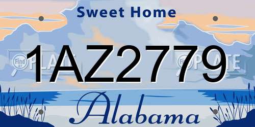 1AZ2779 Alabama License Plate