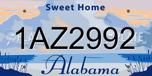 1AZ2992 Alabama License Plate