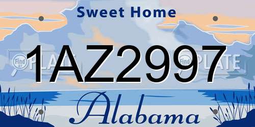 1AZ2997 Alabama License Plate