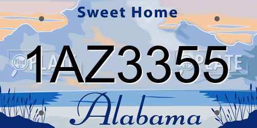 1AZ3355 Alabama License Plate