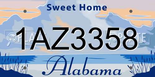 1AZ3358 Alabama License Plate