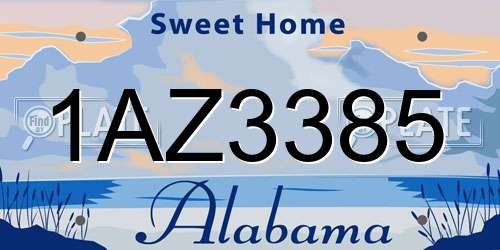 1AZ3385 Alabama License Plate