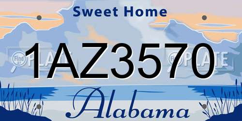 1AZ3570 Alabama License Plate