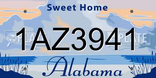 1AZ3941 Alabama License Plate