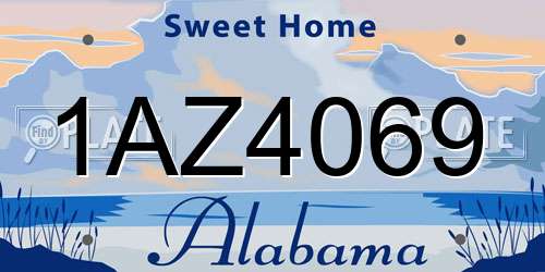 1AZ4069 Alabama License Plate