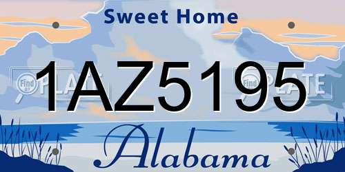 1AZ5195 Alabama License Plate
