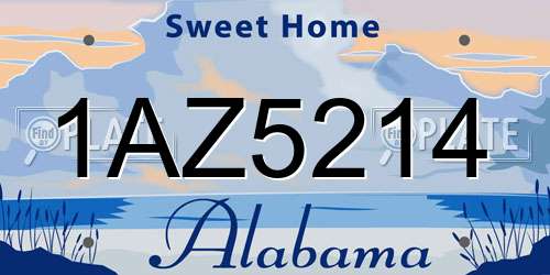 1AZ5214 Alabama License Plate
