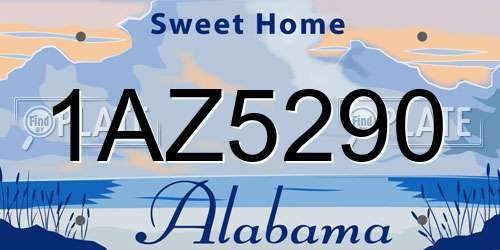 1AZ5290 Alabama License Plate